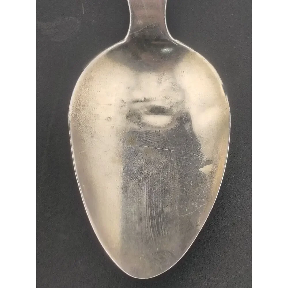 Antique Platt & Brother NY Coin Silver Tablespoons Pair 1850s Fiddle Pattern